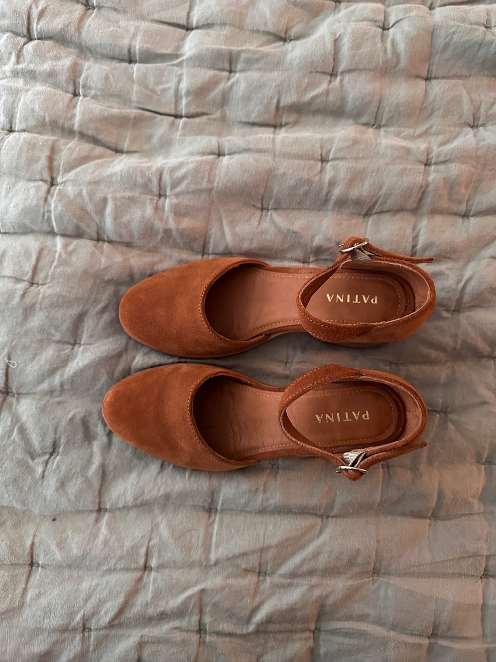 Portland Leather Suede Heeled Mary Jane Lug Sole - Toffee - Size 7.5 - Picture 2 of 7